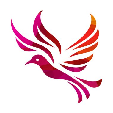 kuş logosu tasarımı vektör çizimi