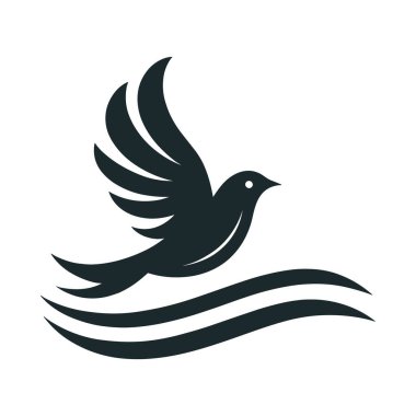 kuş logosu tasarımı vektör çizimi