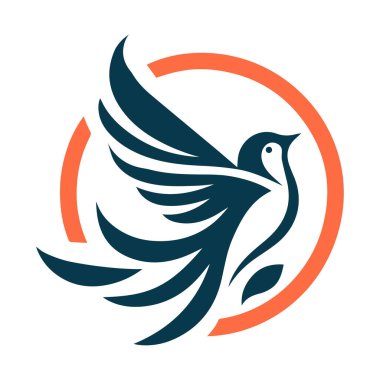 kuş logosu tasarımı vektör çizimi