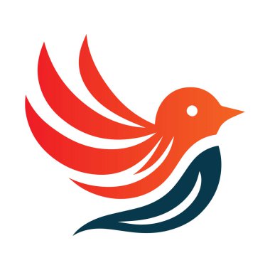 kuş logosu tasarımı vektör çizimi