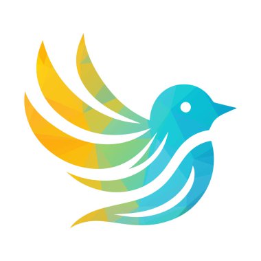 kuş logosu tasarımı vektör çizimi