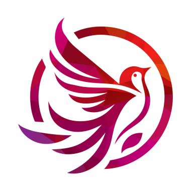 kuş logosu tasarımı vektör çizimi