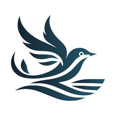 kuş logosu tasarımı vektör çizimi