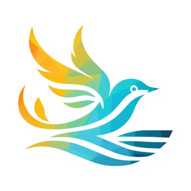 kuş logosu tasarımı vektör çizimi