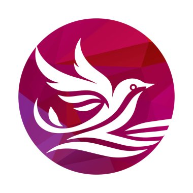 kuş logosu tasarımı vektör çizimi