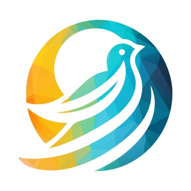 kuş logosu tasarımı vektör çizimi