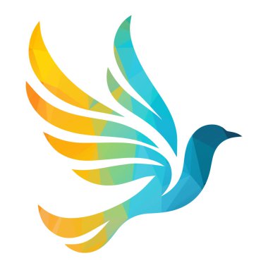 kuş logosu tasarımı vektör çizimi