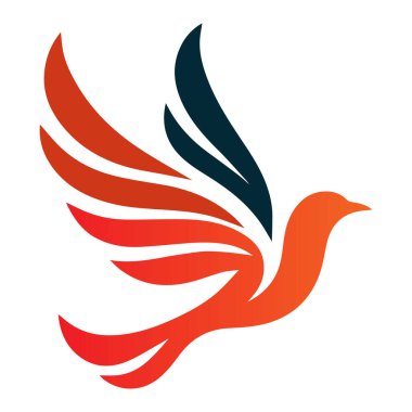 kuş logosu tasarımı vektör çizimi