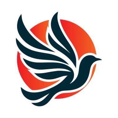 kuş logosu tasarımı vektör çizimi