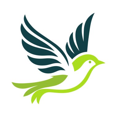 kuş logosu tasarımı vektör çizimi