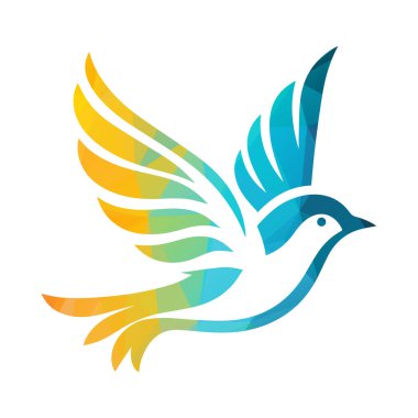 kuş logosu tasarımı vektör çizimi