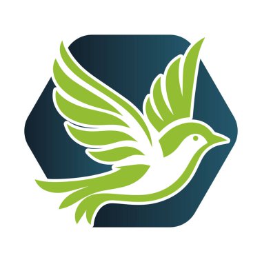 kuş logosu tasarımı vektör çizimi