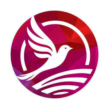 kuş logosu tasarımı vektör çizimi