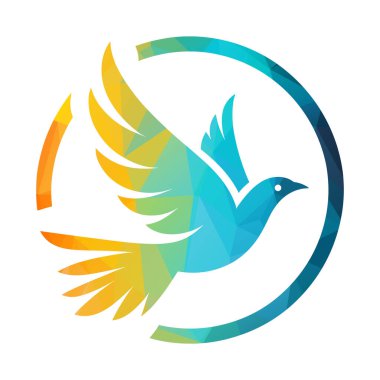 kuş logosu tasarımı vektör çizimi