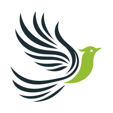 kuş logosu tasarımı vektör çizimi