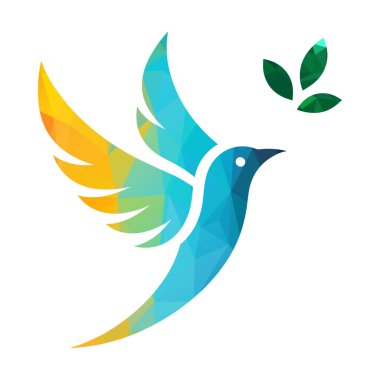 kuş logosu tasarımı vektör çizimi