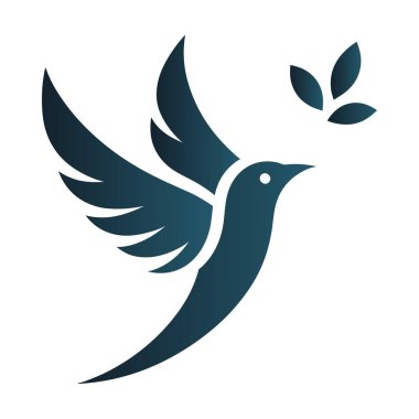 kuş logosu tasarımı vektör çizimi