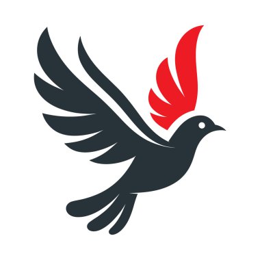 kuş logosu tasarımı vektör çizimi