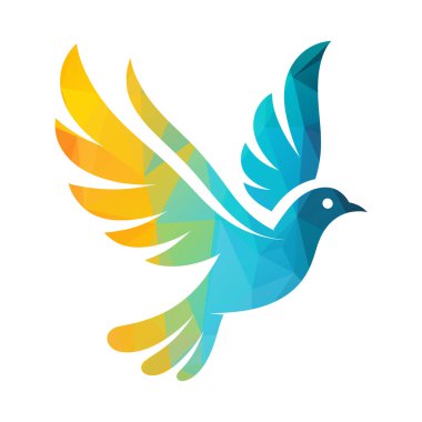 kuş logosu tasarımı vektör çizimi