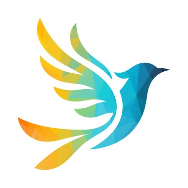 kuş logosu tasarımı vektör çizimi