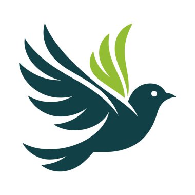 kuş logosu tasarımı vektör çizimi