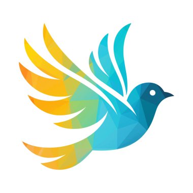 kuş logosu tasarımı vektör çizimi