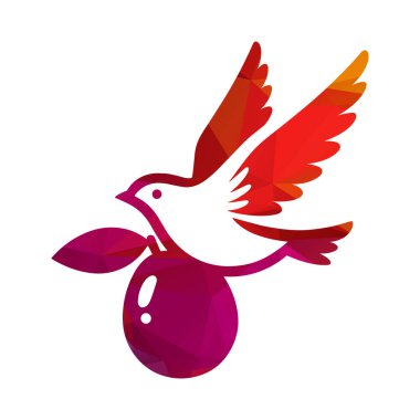 kuş logosu tasarımı vektör çizimi