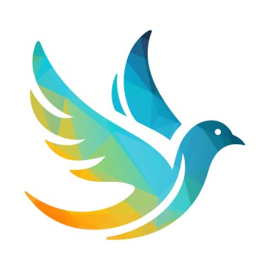 kuş logosu tasarımı vektör çizimi