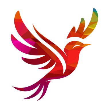 kuş logosu tasarımı vektör çizimi