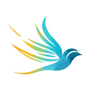 kuş logosu tasarımı vektör çizimi