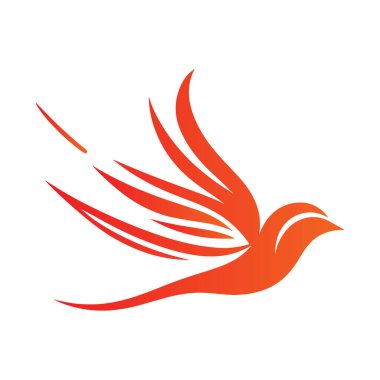 kuş logosu tasarımı vektör çizimi