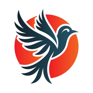 kuş logosu tasarımı vektör çizimi