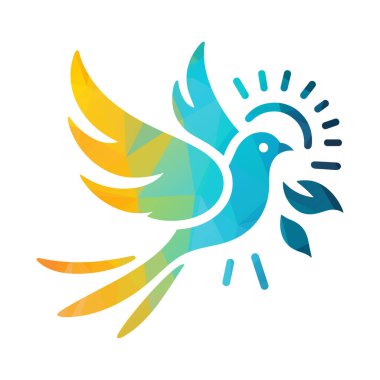 kuş logosu tasarımı vektör çizimi