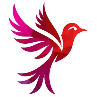kuş logosu tasarımı vektör çizimi