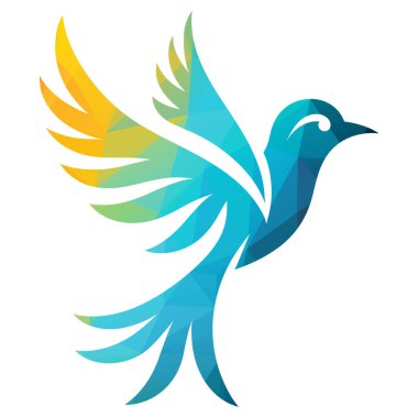 kuş logosu tasarımı vektör çizimi