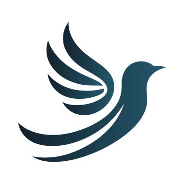 kuş logosu tasarımı vektör çizimi
