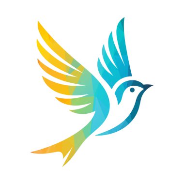 kuş logosu tasarımı vektör çizimi