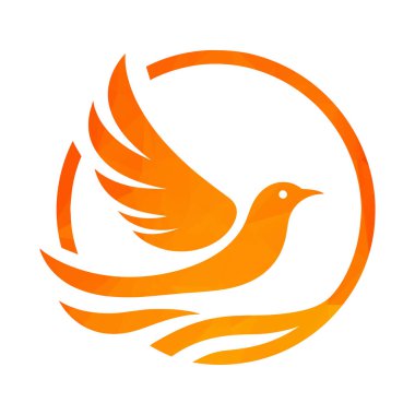 kuş logosu tasarımı vektör çizimi