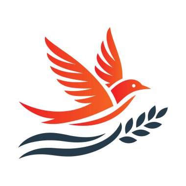 kuş logosu tasarımı vektör çizimi