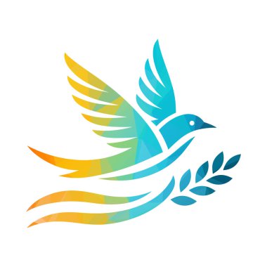 kuş logosu tasarımı vektör çizimi