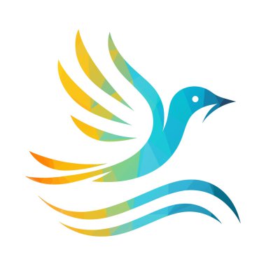 kuş logosu tasarımı vektör çizimi