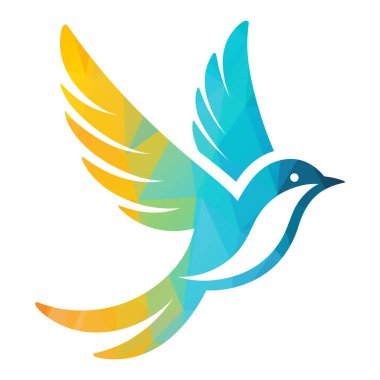 kuş logosu tasarımı vektör çizimi