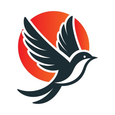 kuş logosu tasarımı vektör çizimi