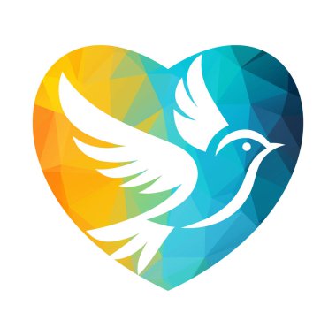 kuş logosu tasarımı vektör çizimi