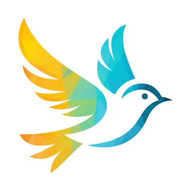 kuş logosu tasarımı vektör çizimi