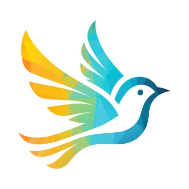 kuş logosu tasarımı vektör çizimi