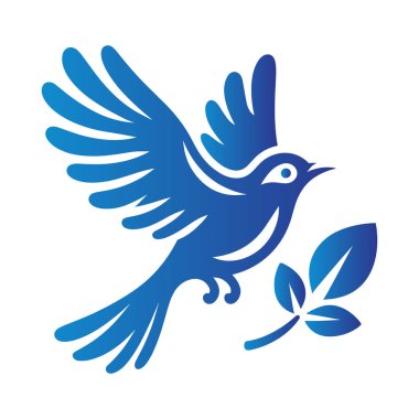 kuş logosu tasarımı vektör çizimi