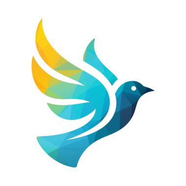 kuş logosu tasarımı vektör çizimi