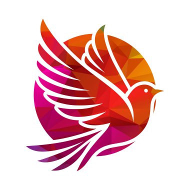 kuş logosu tasarımı vektör çizimi