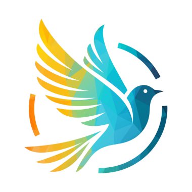 kuş logosu tasarımı vektör çizimi
